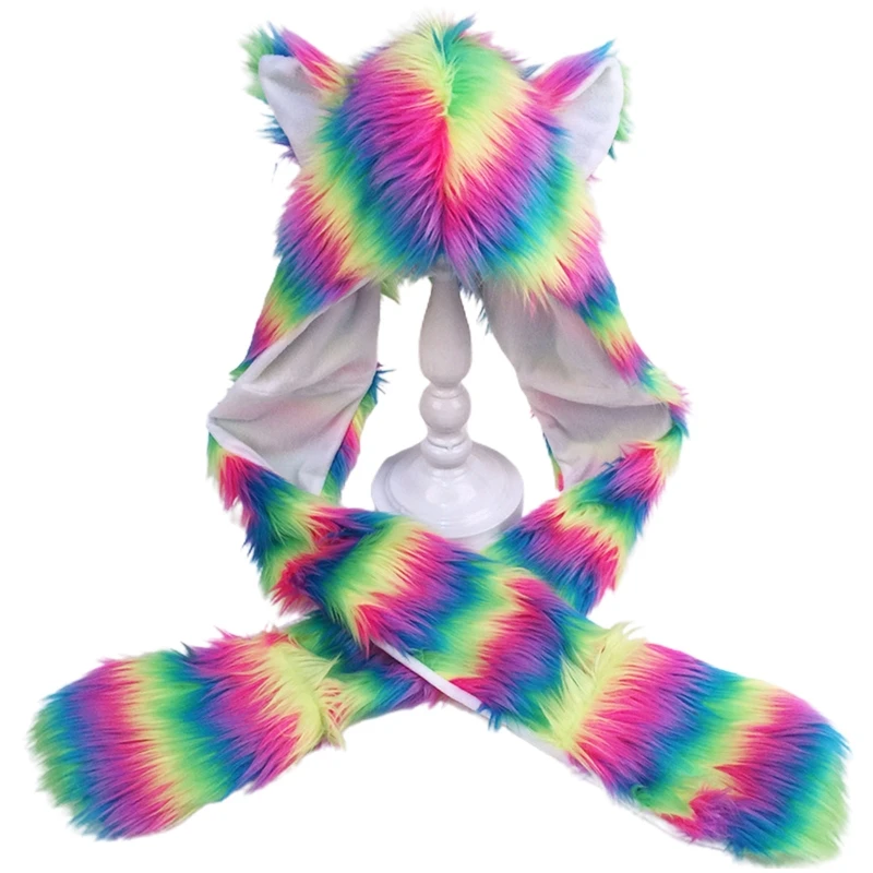 Hat, Scarf, And Mittens- Animal Rainbow-hotRAGS.com