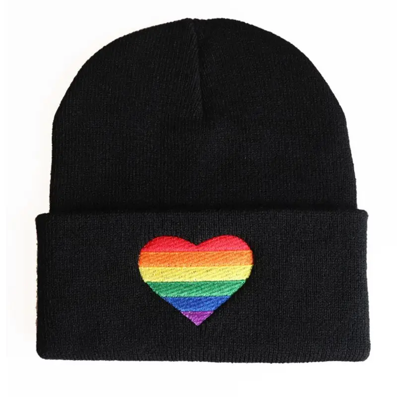 Beanie - Heart Rainbow-hotRAGS.com
