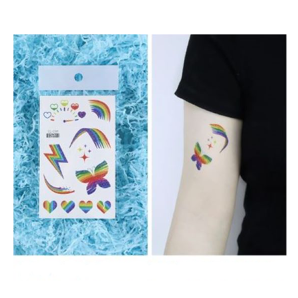 Tattoo - Pride Glitter - Butterfly And Rainbow-hotRAGS.com
