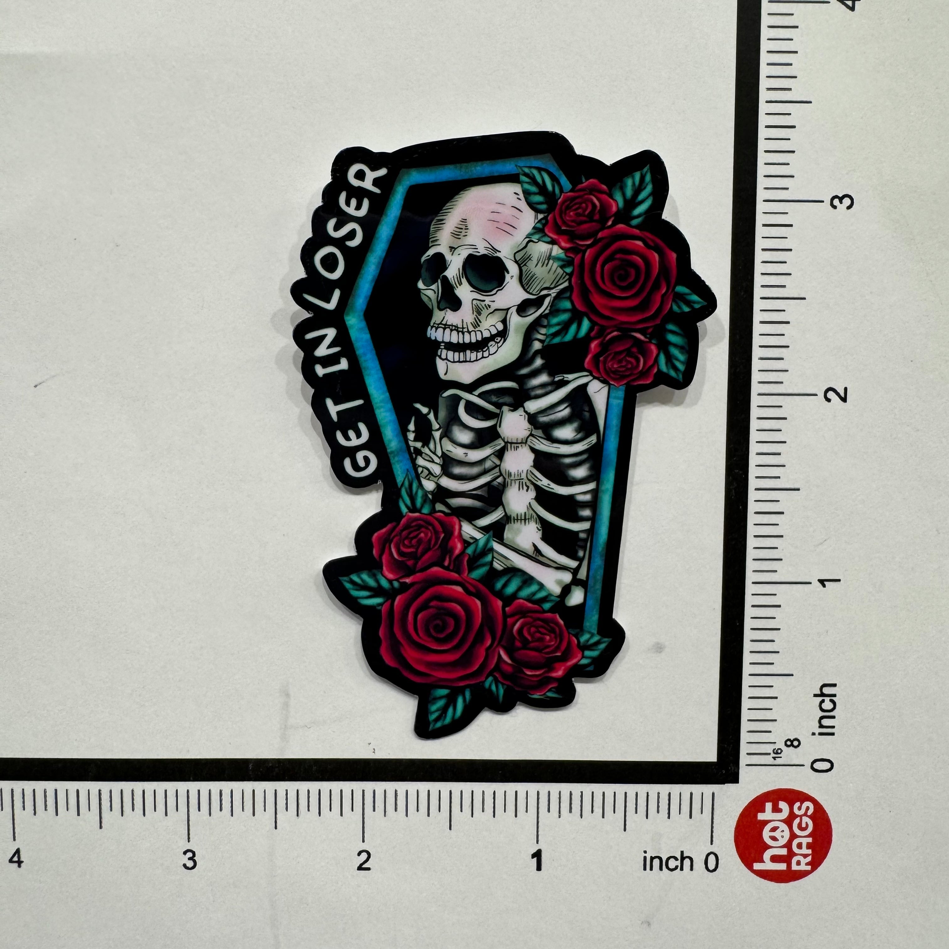 Sticker - Get In Loser Skull-hotRAGS.com