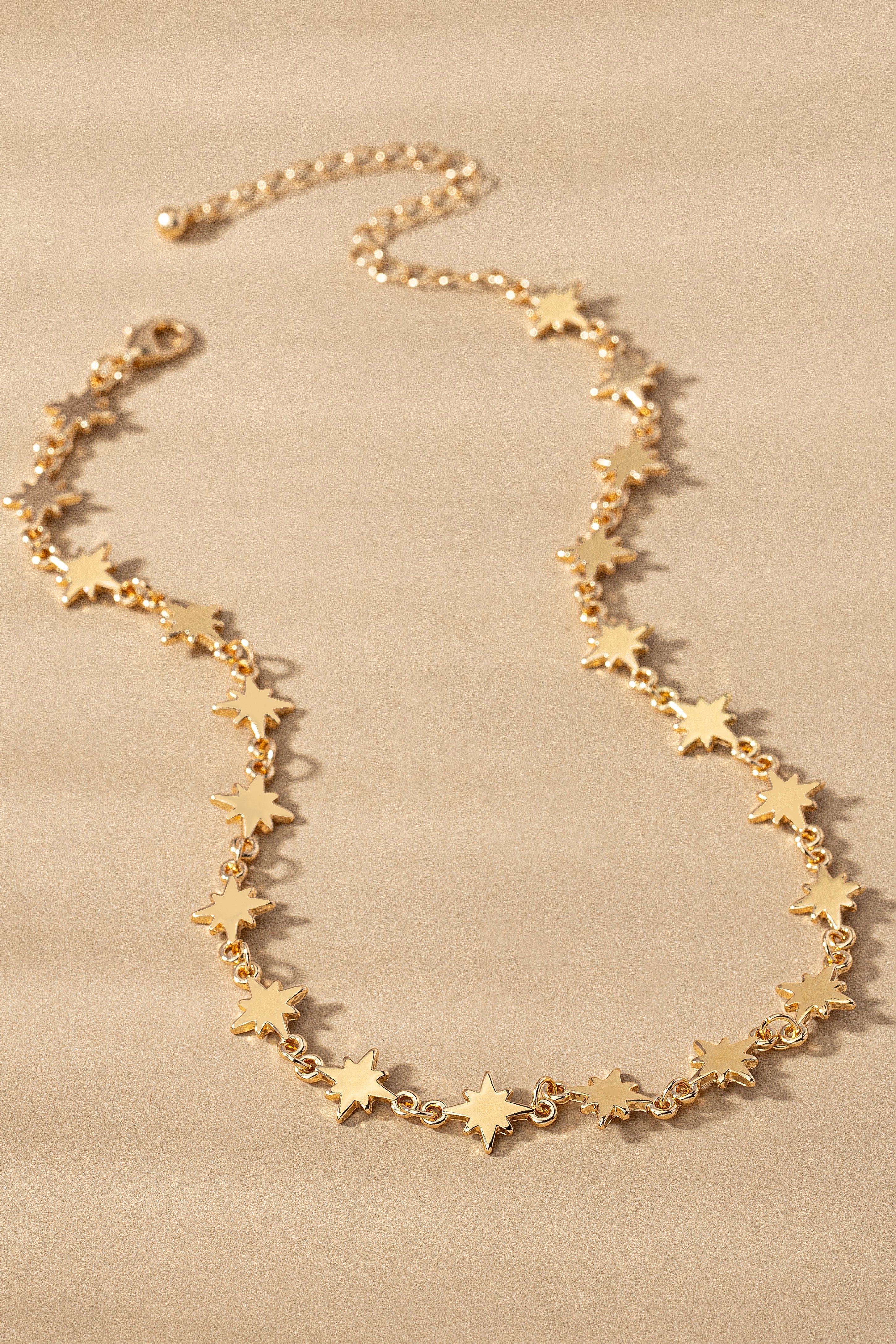 Necklace - Star Choker - Gold-hotRAGS.com