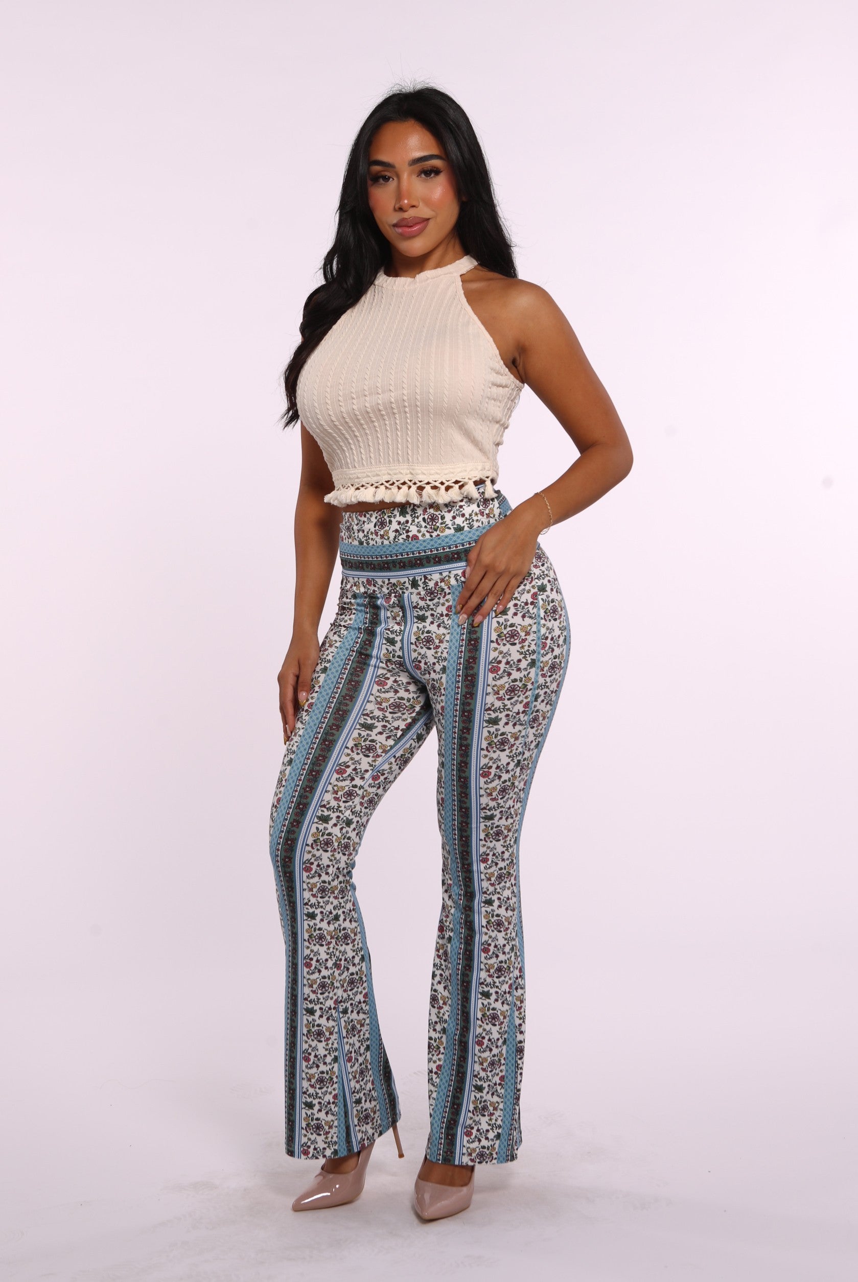 Palazzo Pants - Boho Baby Blue Green-hotRAGS.com