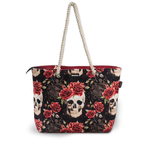 Bag - Skull Vintage Flower Skull-hotRAGS.com