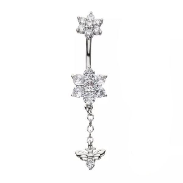 Belly Ring - Double Flower-hotRAGS.com
