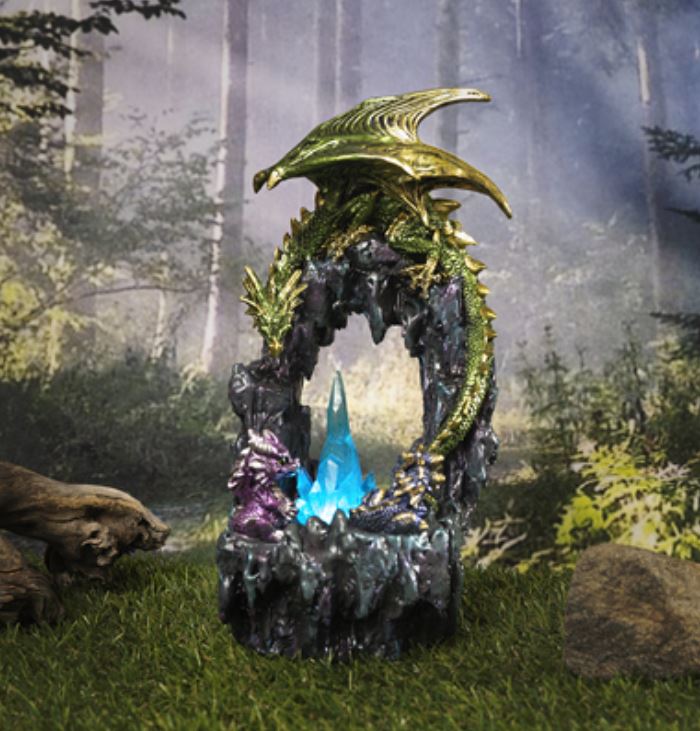 Statue - Dragon Family With LED Light-hotRAGS.com
