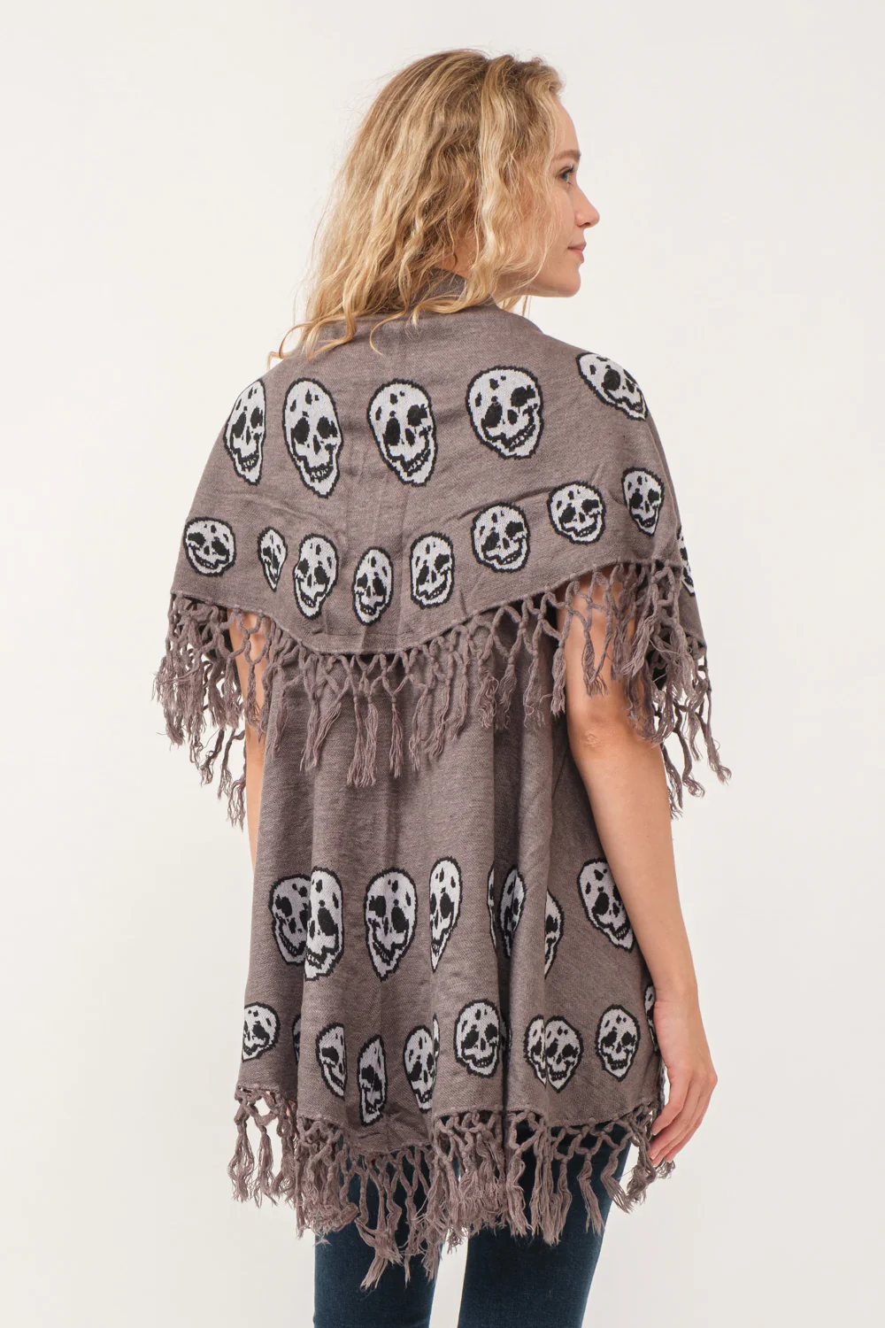 Cardigan - Sweater Skull - Grey-hotRAGS.com
