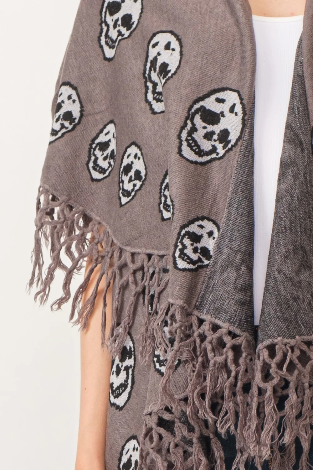 Cardigan - Sweater Skull - Grey-hotRAGS.com