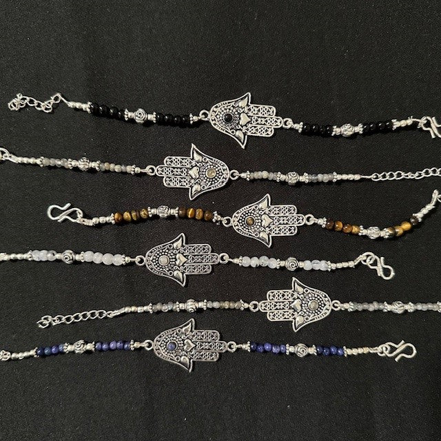 Bracelet - Hamsa Hand - Silver-hotRAGS.com