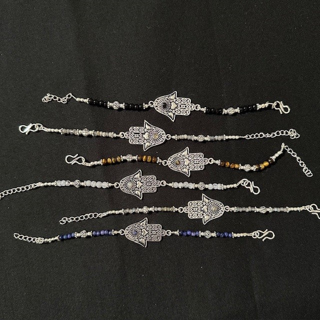 Bracelet - Hamsa Hand - Silver-hotRAGS.com