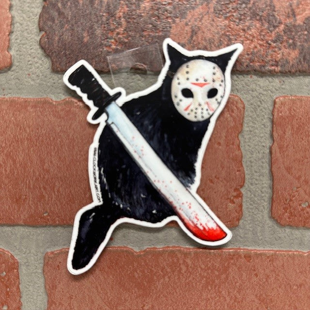 Sticker - Cat Jason Machete-hotRAGS.com