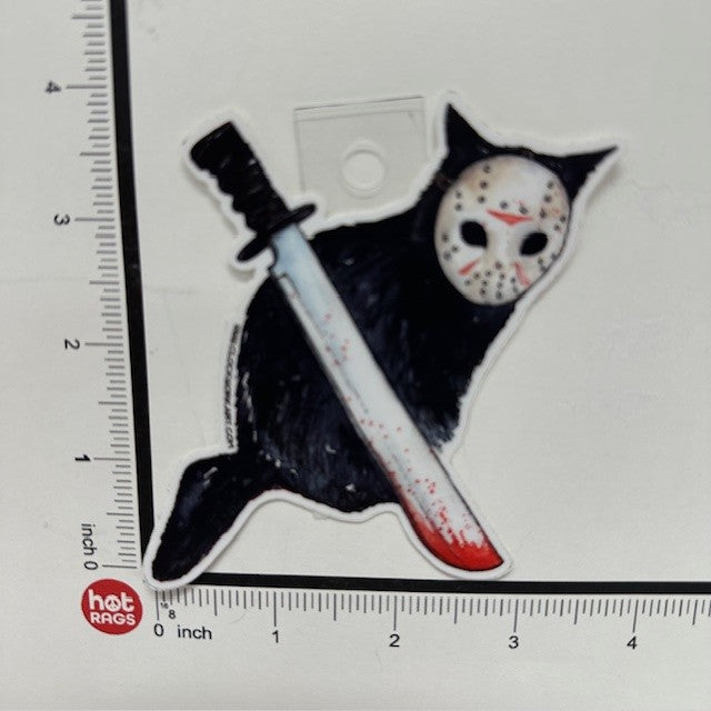 Sticker - Cat Jason Machete-hotRAGS.com