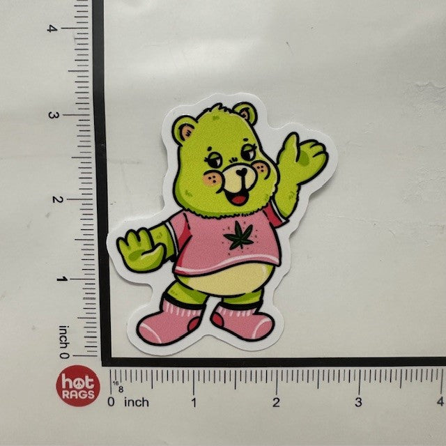 Sticker - Canna Bear Textured-hotRAGS.com