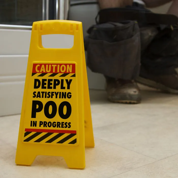 Novelty Sign - Warning Satisfying Poo In Progress-hotRAGS.com