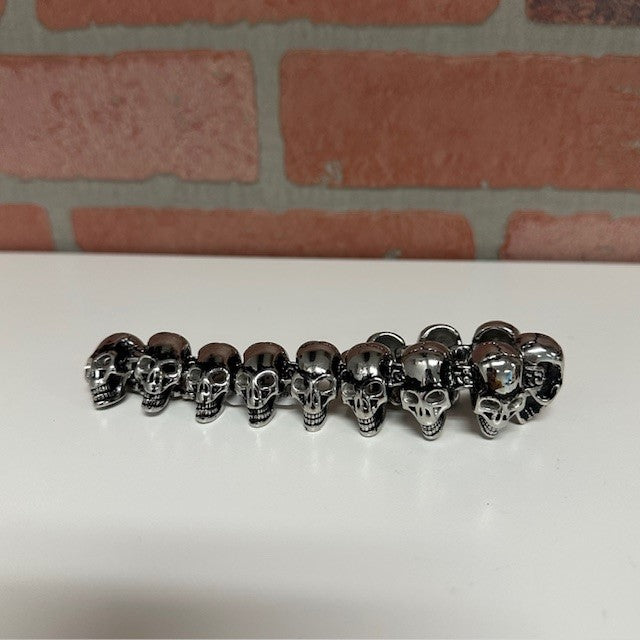 Bracelet - Skulls Side By Side - Stainless Steel-hotRAGS.com