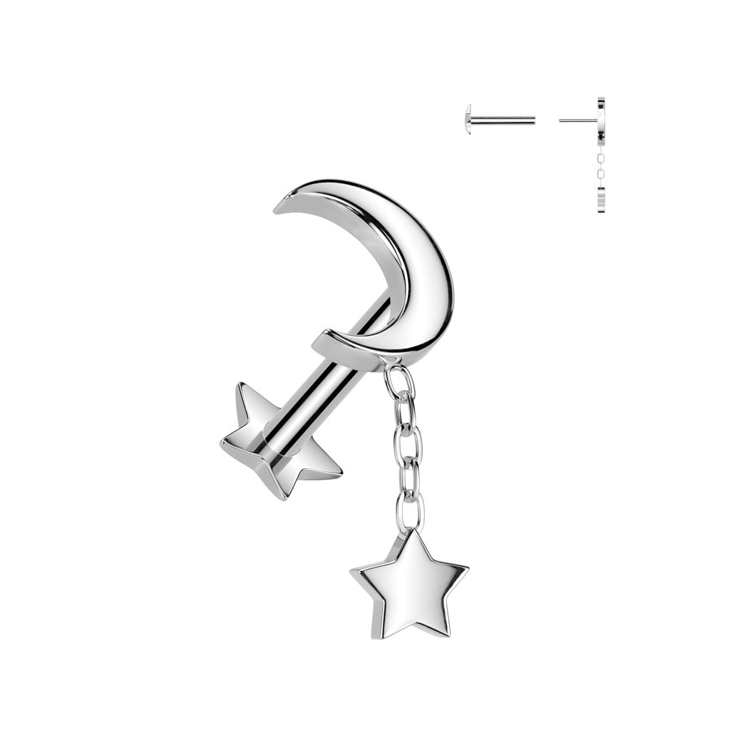 Cartilage - Moon Sun - 16g - Silver-hotRAGS.com