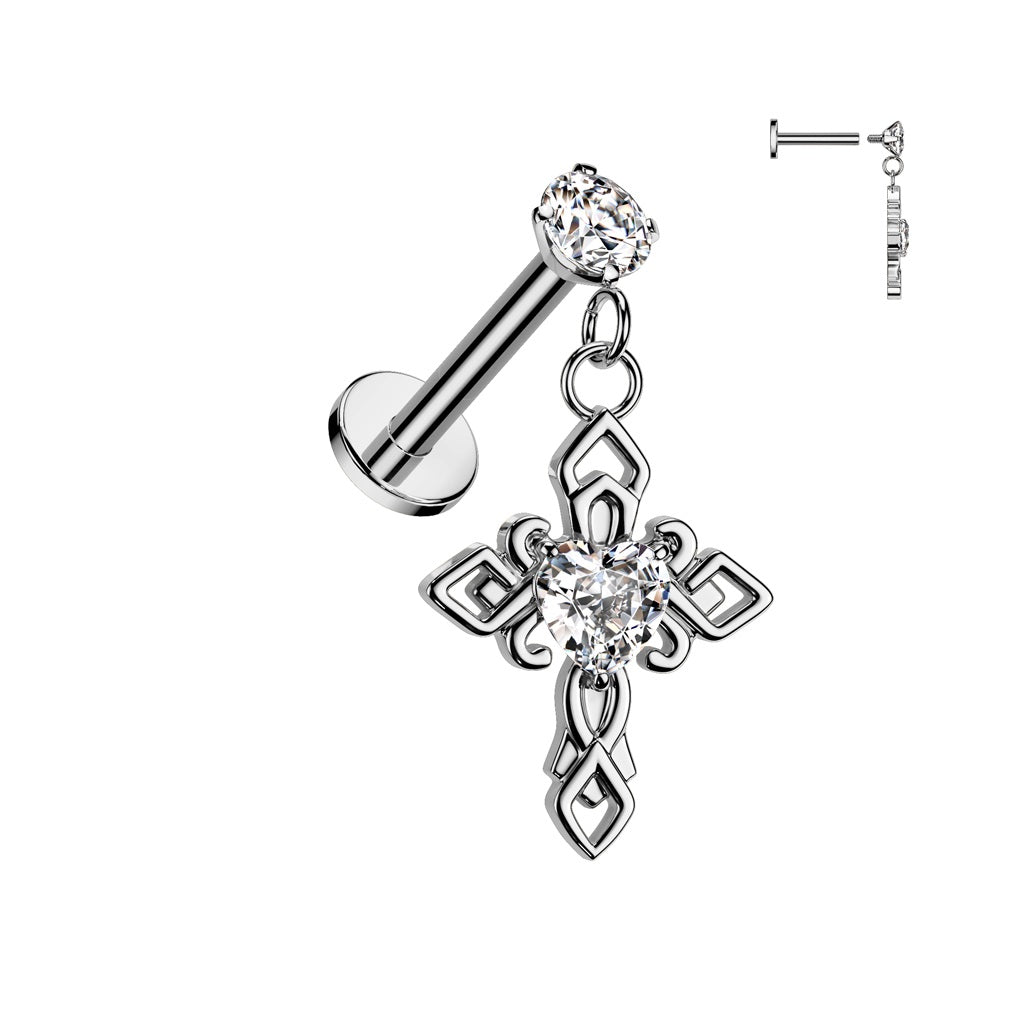 Cartilage - Cross - 16g - Silver-hotRAGS.com