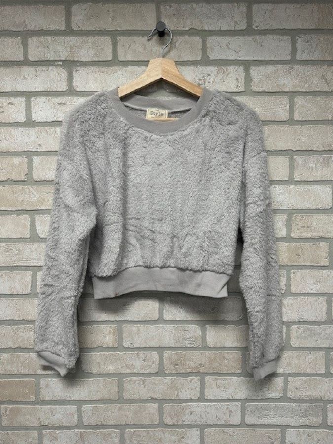 Sweater - Long Sleeve Fleece - Grey-hotRAGS.com