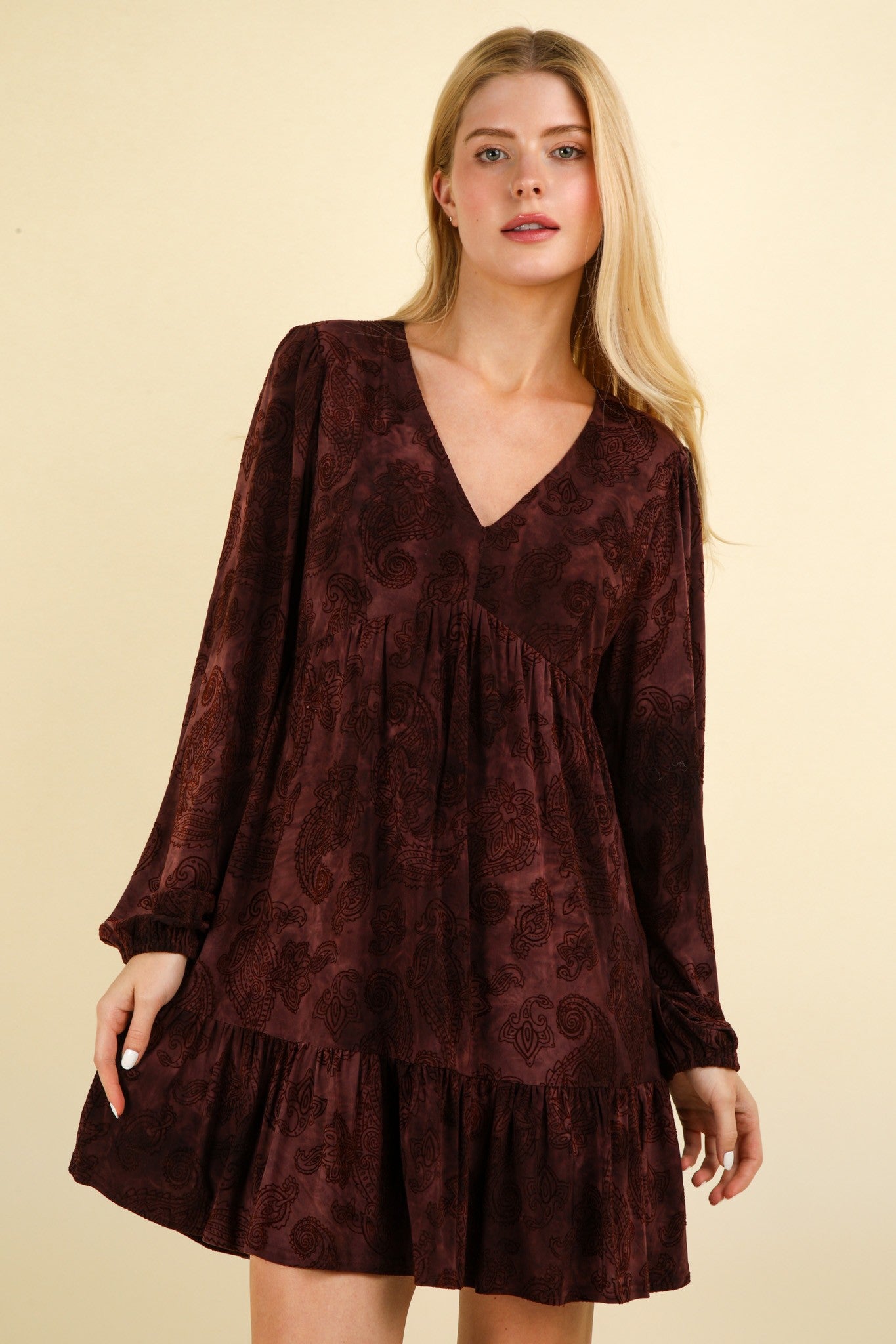Dress - Long Sleeve - Wine-hotRAGS.com