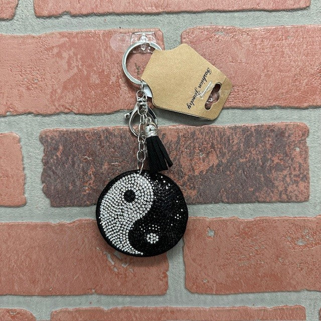 Keychain - Crystal Yin Yang-hotRAGS.com