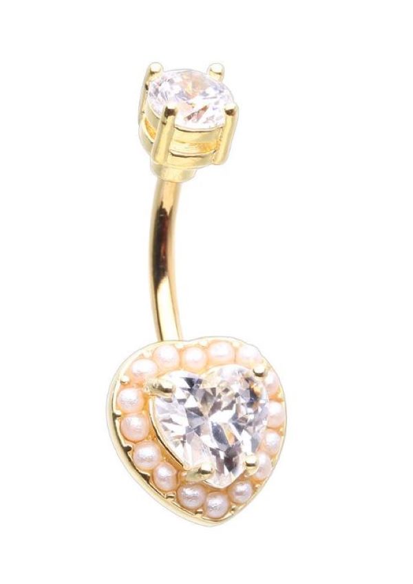 Belly Ring - Heart Pearl-hotRAGS.com