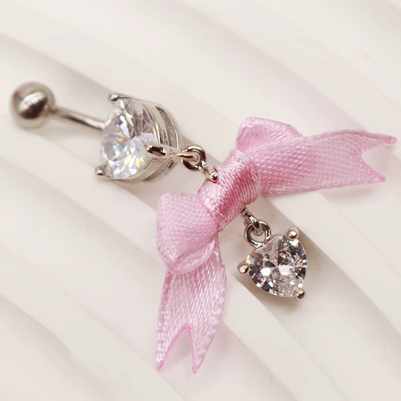 Belly Ring - Bow Heart-hotRAGS.com