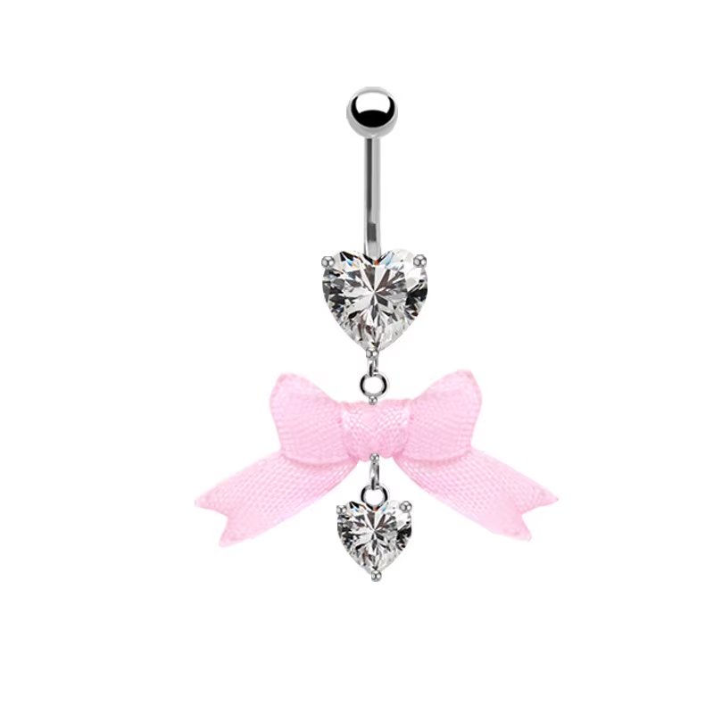 Belly Ring - Bow Heart-hotRAGS.com