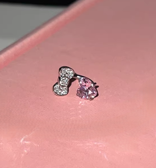 Cartilage - Bow Pink Heart-hotRAGS.com