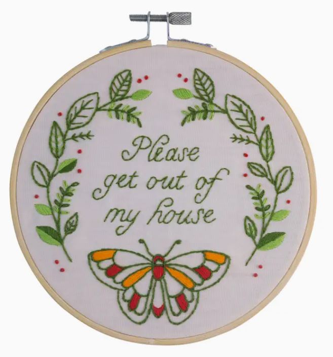 Decor - Embroidery Kit - Please Get Out Of My House-hotRAGS.com