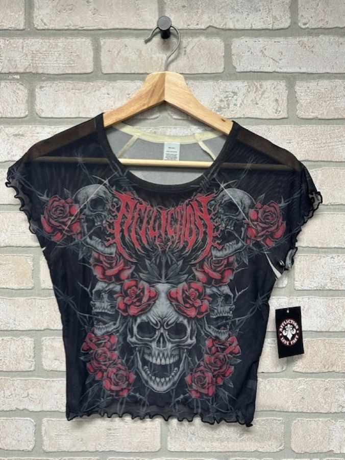 Jr Affliction T Shirt - Mesh Blood Lette - hotRAGS.com