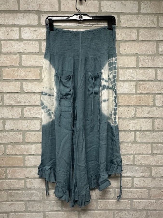 Pants - Gaucho Tie- Dye - Dark Teal - hotRAGS.com