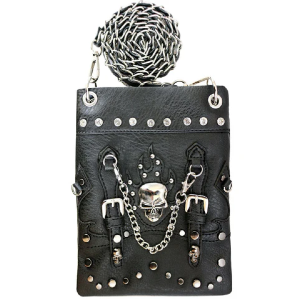 Bag - Skull Concho Western Chain Mini Crossbody Bag - hotRAGS.com