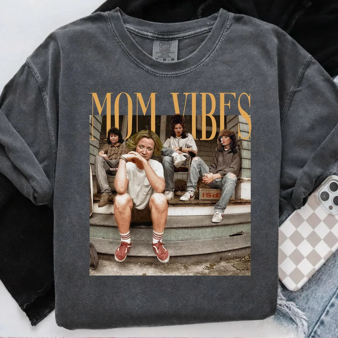 T Shirt - MOM VIBE VINTAGE-hotRAGS.com