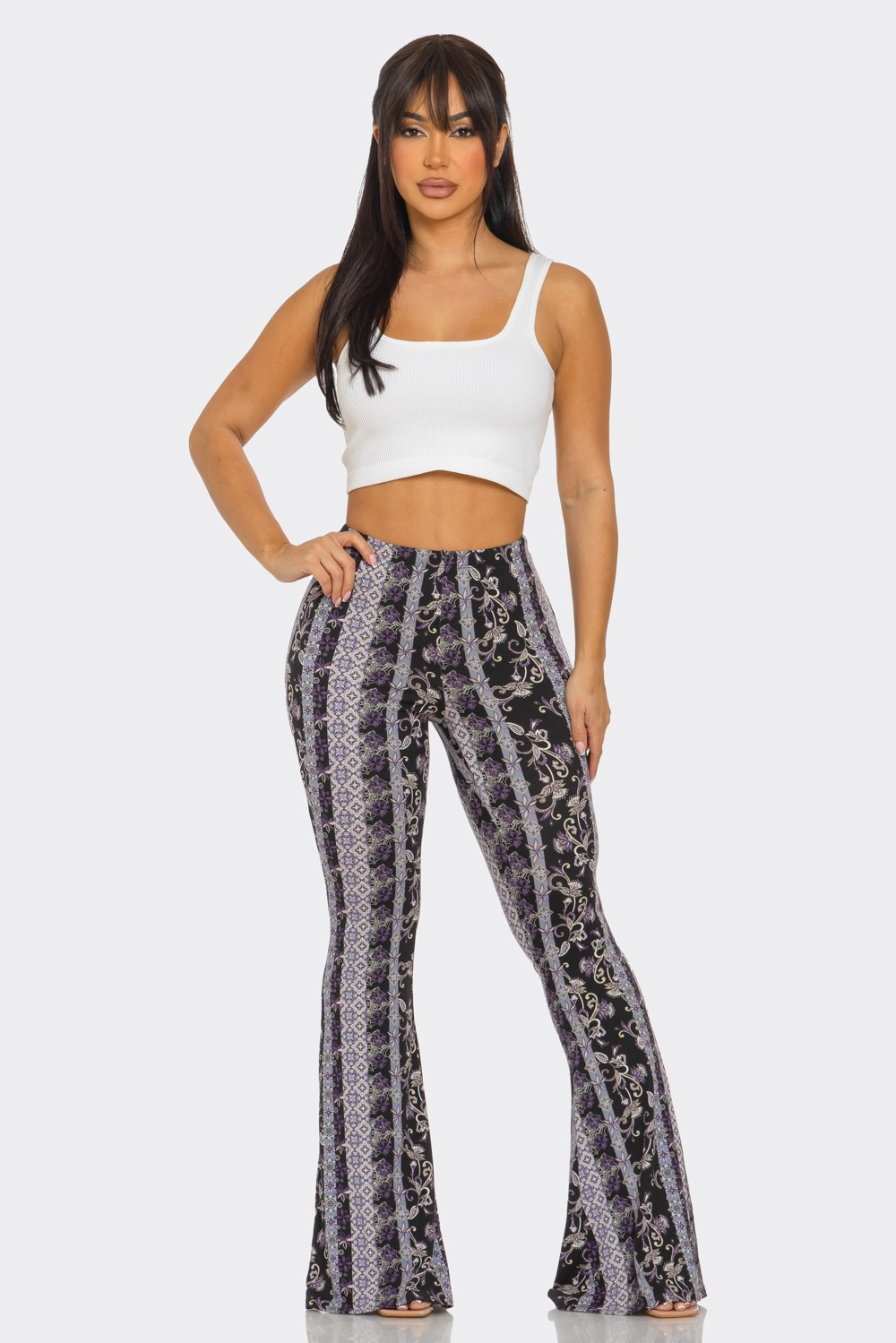 Palazzo Pant - Flared Bandana - Black-hotRAGS.com