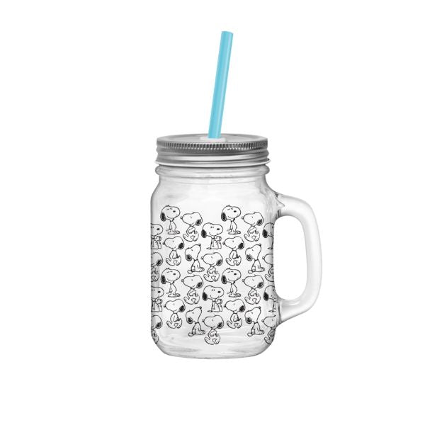 GLASS MASON JAR - SNOOPY - 21OZ-hotRAGS.com