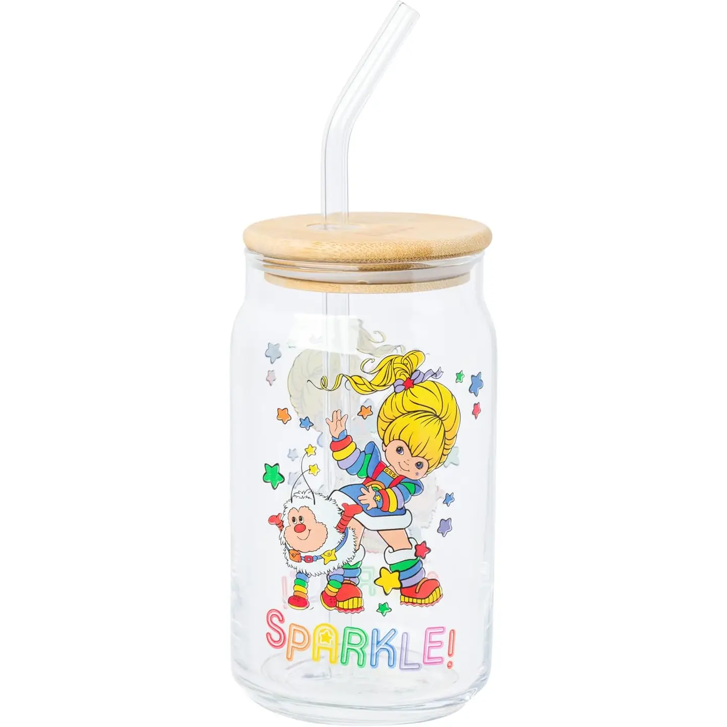 GLASS TUMBLER - RAINBOW BRITE - Sparkle - 16oz-hotRAGS.com
