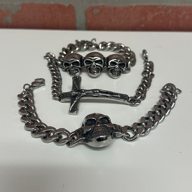 BRACELET - SKULL STAINLESS STEEL-hotRAGS.com