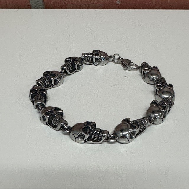 BRACELET - Continuous SKULL STAINLESS STEEL-hotRAGS.com