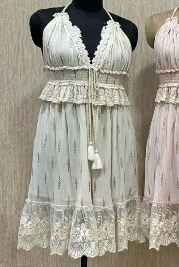 Dress -mini Boho - White - hotRAGS.com