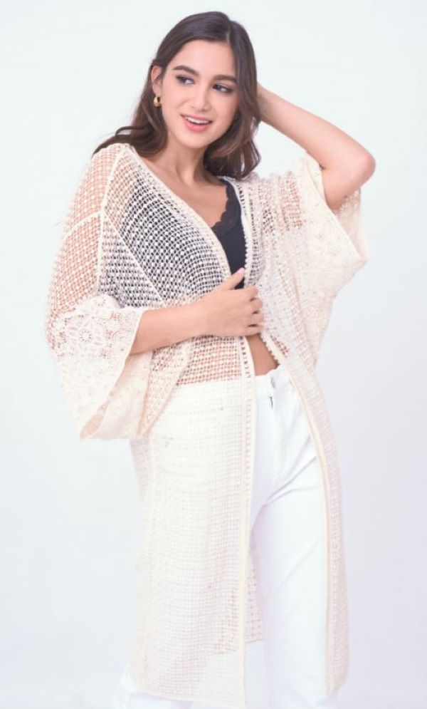 Kimono - Cardigan Crochet - Ivory - hotRAGS.com