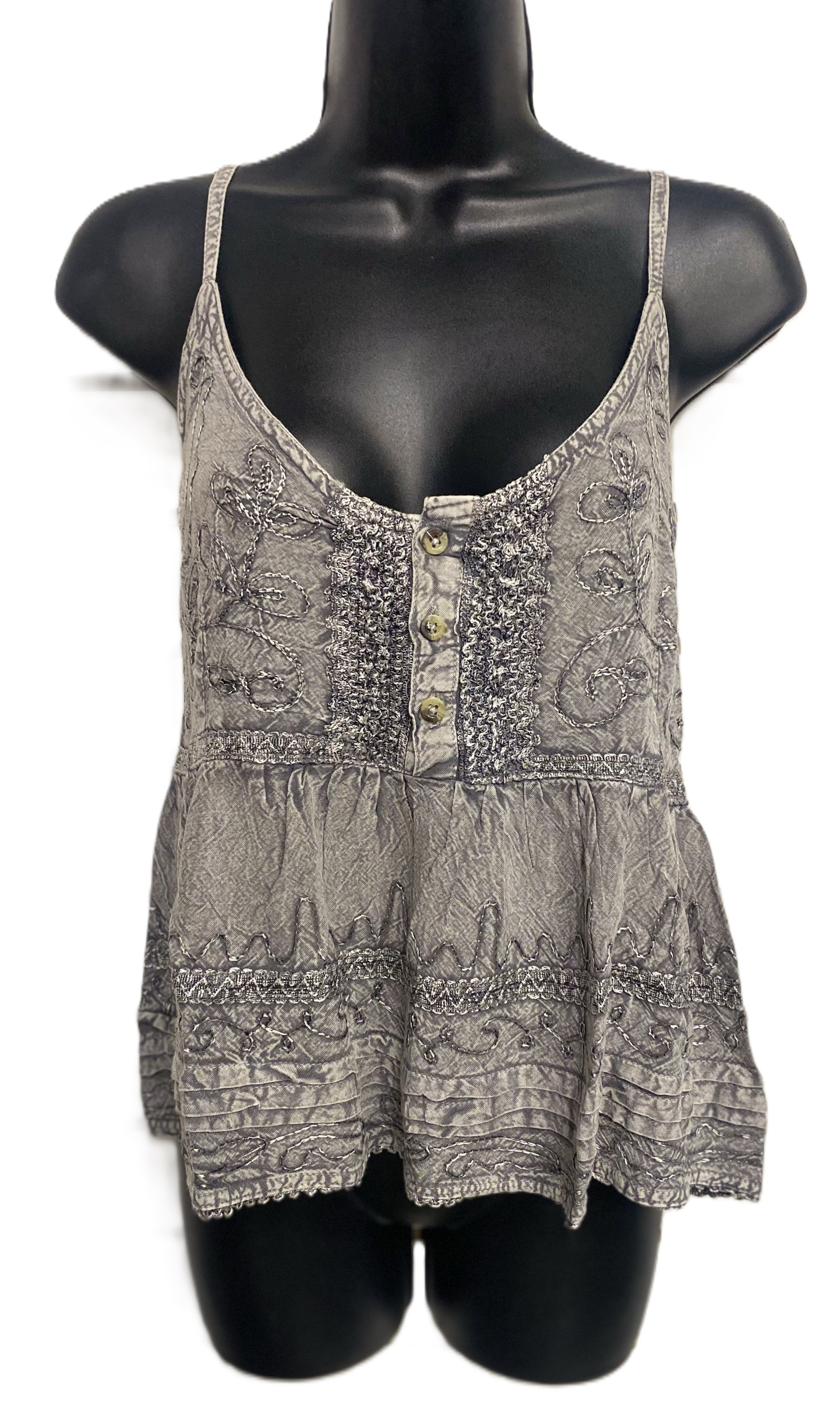 Jr Tank Top - Acid Wash Tank Top Buttons - hotRAGS.com