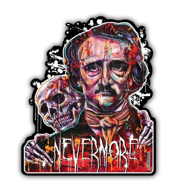 STICKER - EDGAR ALLEN POE VINYL-hotRAGS.com