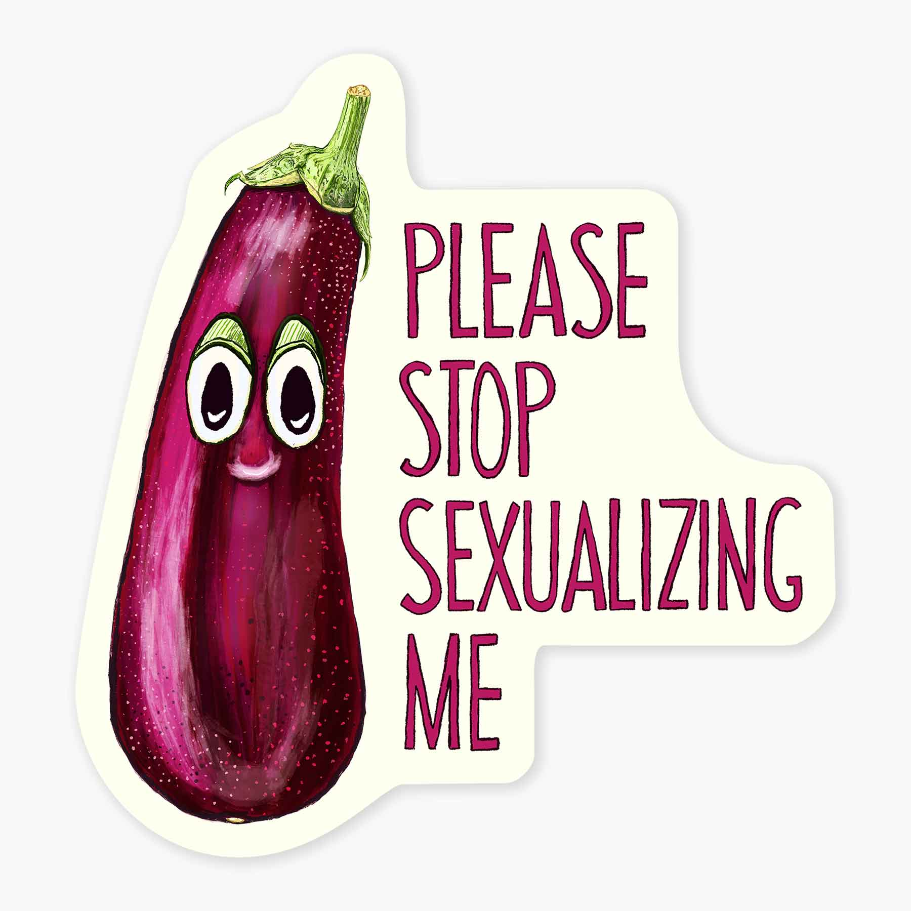 STICKER - EGGPLANT - 3IN-hotRAGS.com