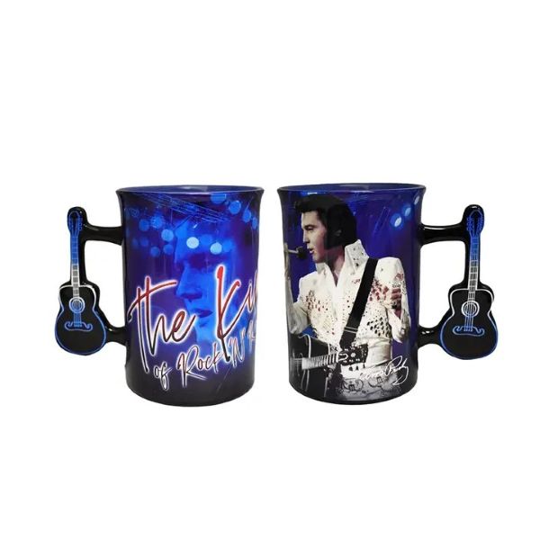 Mug - Elvis The King Blue Guitar-hotRAGS.com