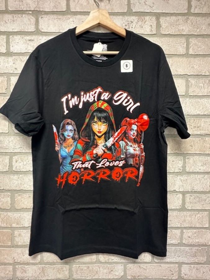 T Shirt - Just A Girl Loves Horror - hotRAGS.com