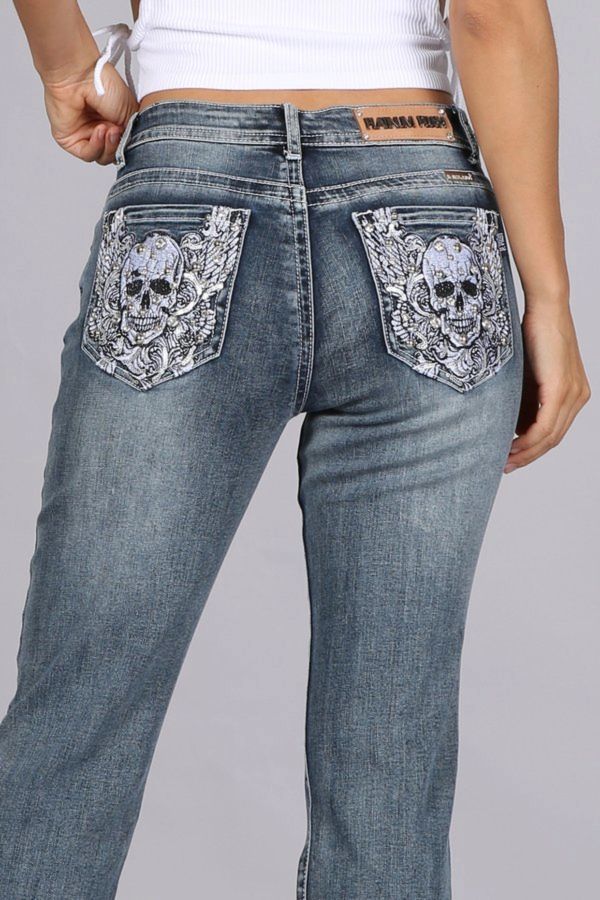 Denim - Skull Rhinestones - hotRAGS.com