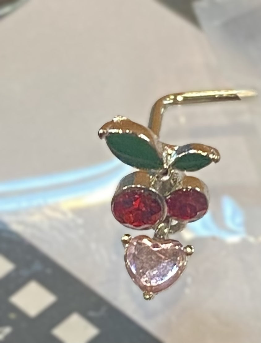 Nose L - Cherry Heart - Silver - hotRAGS.com
