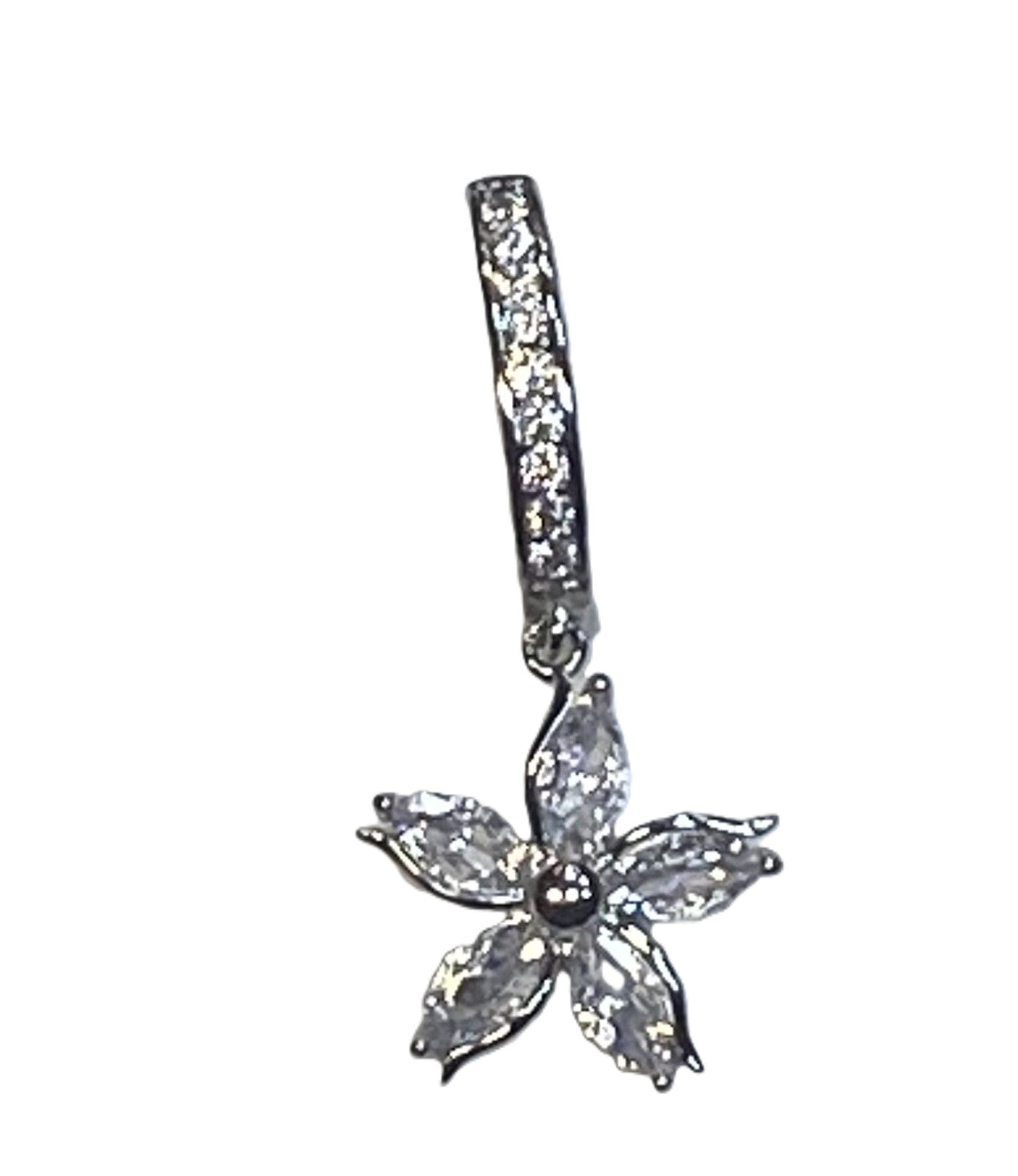 Belly Ring - Hinged Flower - Silver - hotRAGS.com
