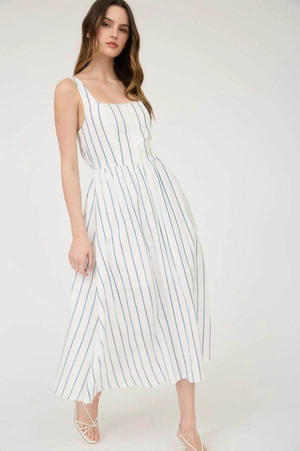 Dress - Midi Stripe Front Lace - hotRAGS.com