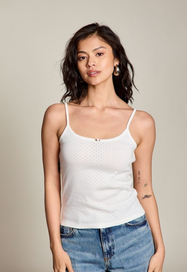 Jr Tank Top - Pointelle Rosette - hotRAGS.com