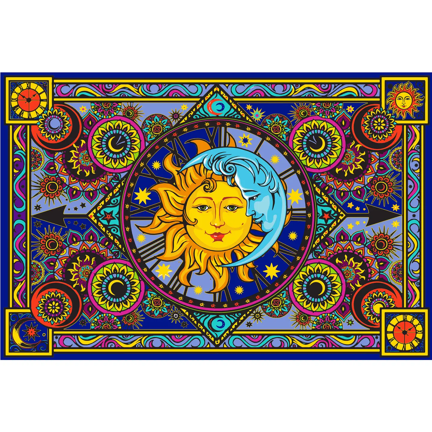 Tapestry - Sun Moon Clock - hotRAGS.com